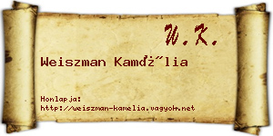 Weiszman Kamélia névjegykártya